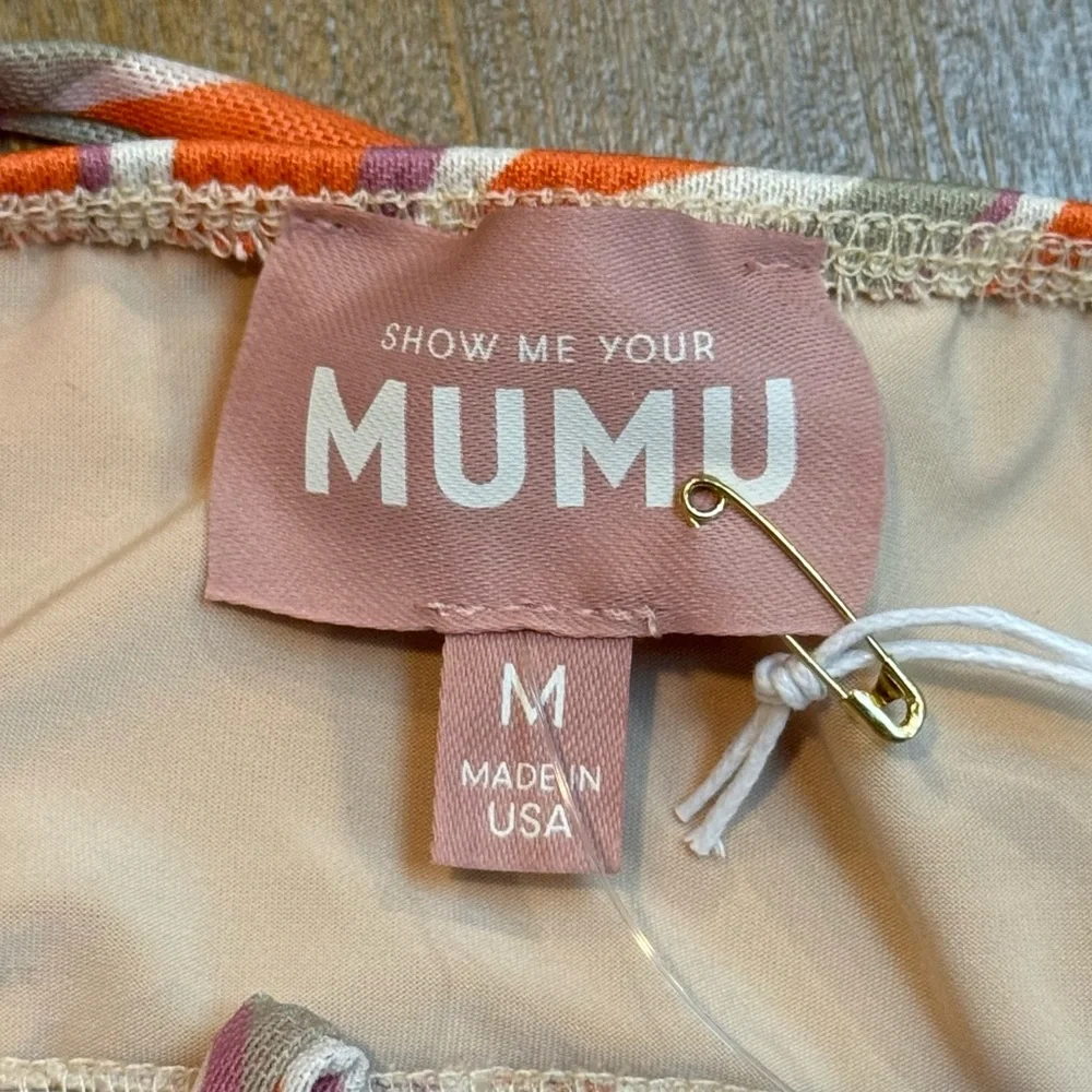 NWT Show‎ Me Your Mumu Outgoing Mini Dress Wavy Striped Size M *FLAW* - Picture 10 of 11